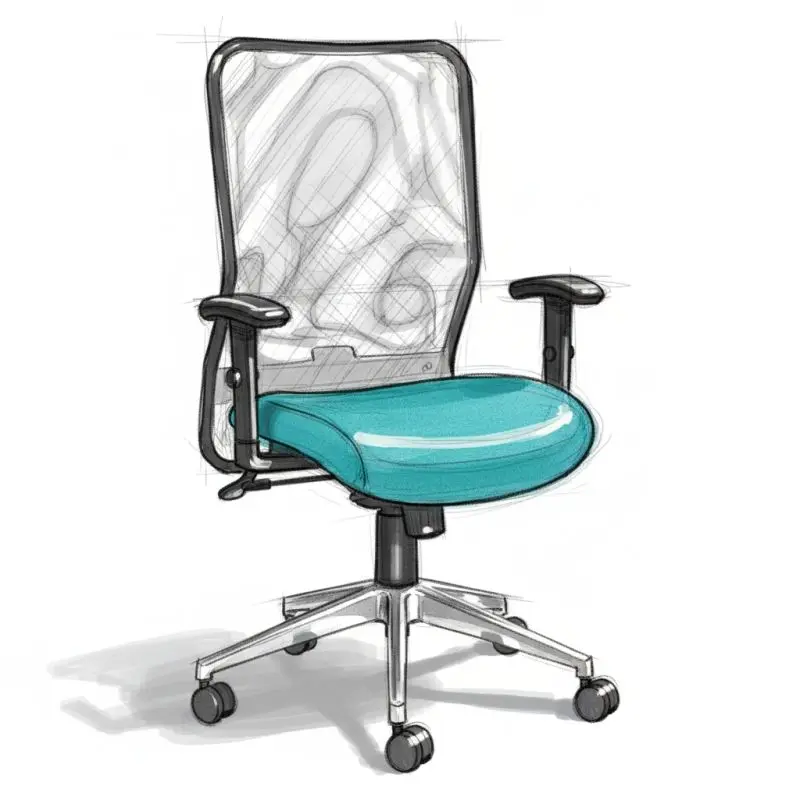 Lisa Netted High Back Synchro (COM, No Arms)