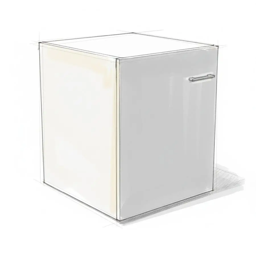 Suspended Cabinet (1 Drawer | 1 Shelf ) 5DK (Melamine)