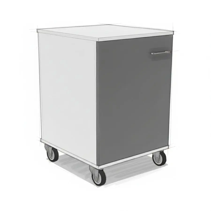 Mobile Cabinet (1 Drawer | 1 Shelf ) 5DMK (Melamine)