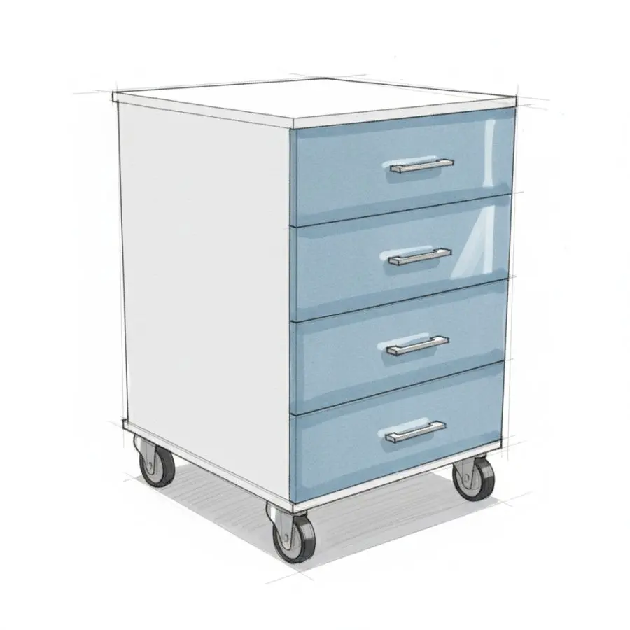 Mobile Cabinet (4 Drawer) 5D4DMK     (Melamine)