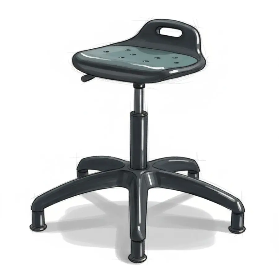 Industrial Scoop Chair (Castors)