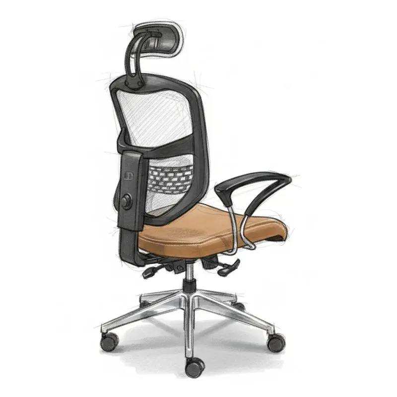 Que Netted Back With Head Rest Synchro