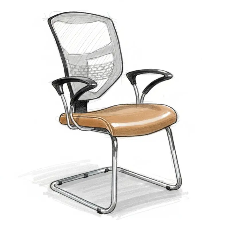 Que Netted Side Chair Sleigh Base