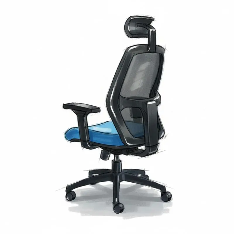 Xenon Netted Back With Head Rest Synchro