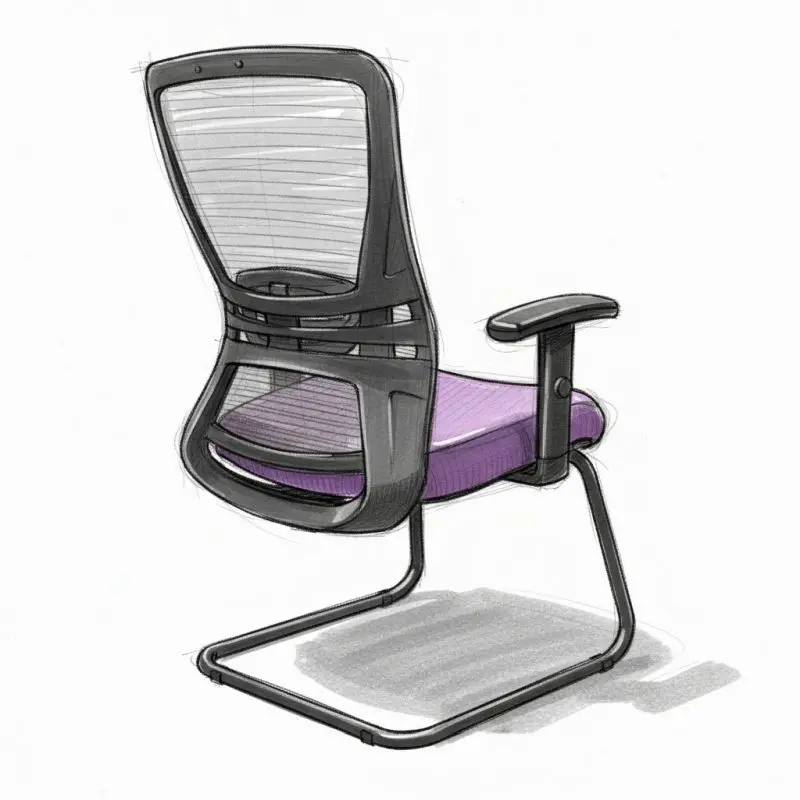 Zhavia Netted Side Chair Sleigh Base